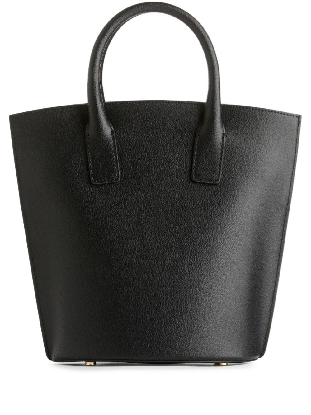 Arket Black Structured Leather Tote